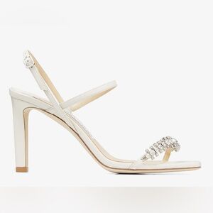 Jimmy Choo White Embellished Heels